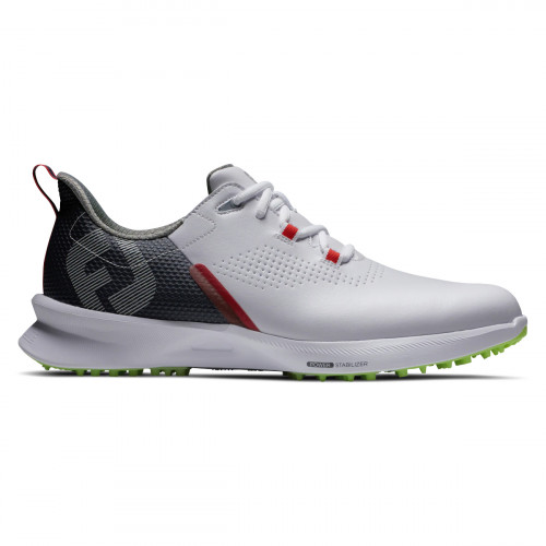 FootJoy Fuel Mens Spikeless Golf Shoes (White/Navy/Lime)