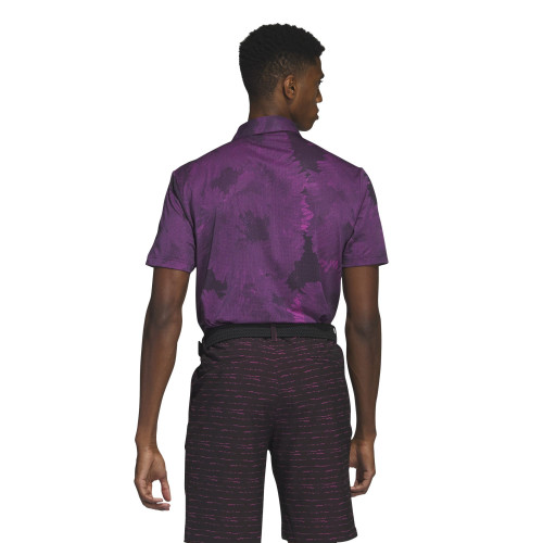 adidas Golf Flower Mesh Print Mens Polo Shirt reverse