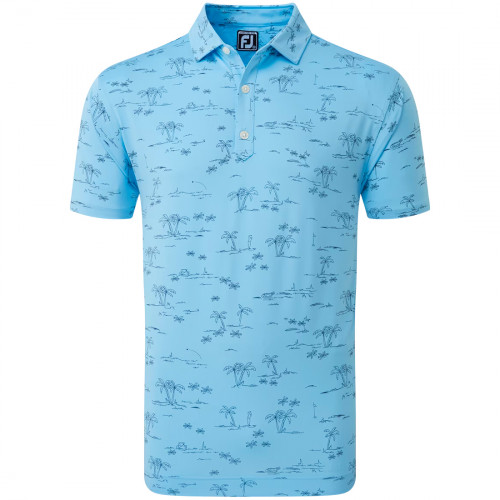 FootJoy Tropic Golf Print Lisle Mens Polo Shirt