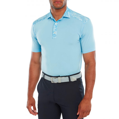 FootJoy Cloud Camo Trim Lisle Mens Golf Polo Shirt 