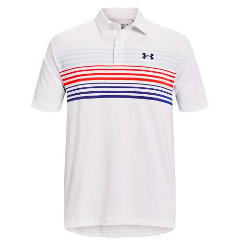 Under Armour Mens UA Playoff 2.0 Golf Polo Shirt (White/Oxford Blue)