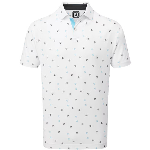 FootJoy EU Parachute Print Lisle Mens Golf Polo Shirt