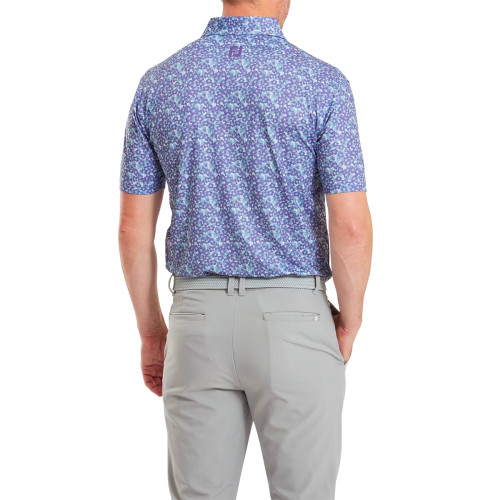 FootJoy EU Primrose Print Lisle Mens Golf Polo Shirt 
