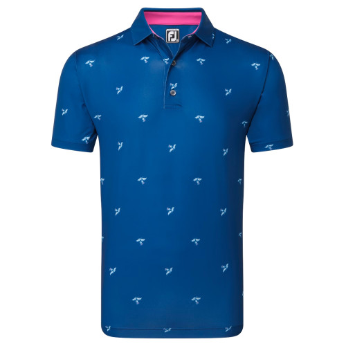 FootJoy EU Thistle Print Lisle Mens Golf Polo Shirt