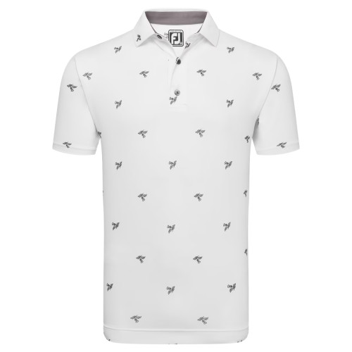 FootJoy EU Thistle Print Lisle Mens Golf Polo Shirt