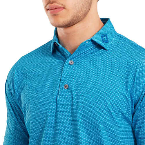 FootJoy EU Octagon Print Lisle Mens Golf Polo Shirt 