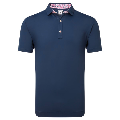 FootJoy EU Solid with Primrose Trim Mens Golf Polo Shirt