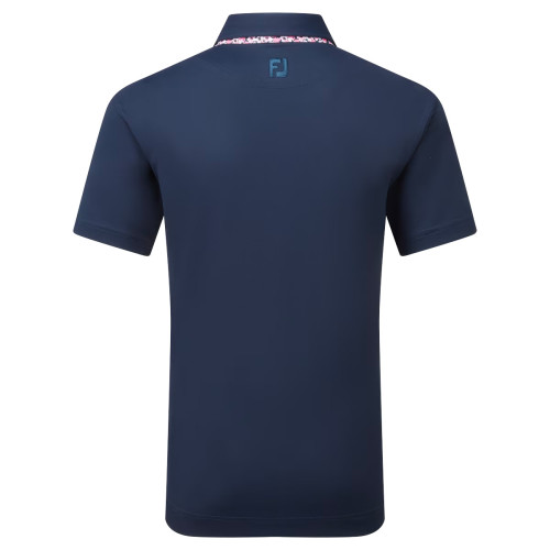 FootJoy EU Solid with Primrose Trim Mens Golf Polo Shirt reverse