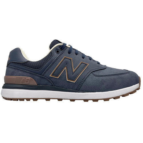 New Balance 574 Greens V2 Spikeless Golf Shoes (Navy/Gum)