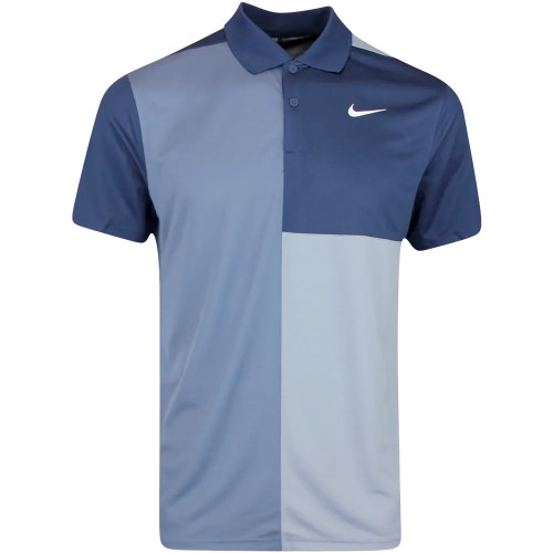 Nike Golf Dri-Fit Victory+ Blocked Polo Shirt (Midnight Navy/Ashen Slate/Diffused Blue)