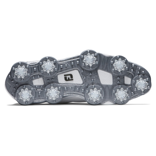 FootJoy Tour Alpha Mens Spiked Golf Shoes  - White/White/Silver
