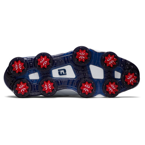 FootJoy Tour Alpha Triple BOA Mens Spiked Golf Shoes  - White/Navy/Red