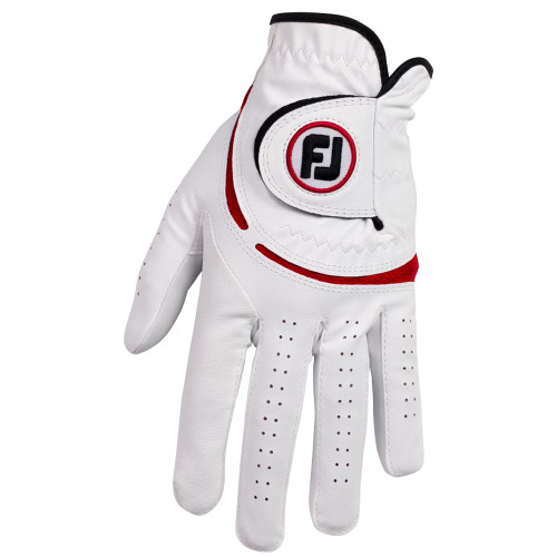 FootJoy Mens WeatherSof Golf Glove MLH  - White/Red