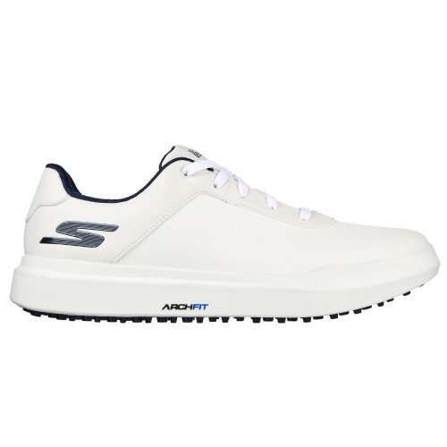 Skechers Go Golf Drive 5 Mens Spikeless Golf Shoes (White/Navy)