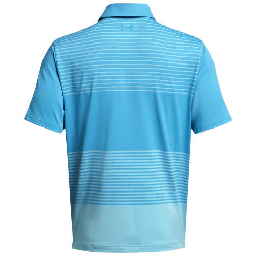 Under Armour Golf Playoff 3.0 Stripe Polo Shirt  - Capri/Sky Blue