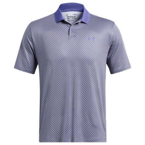 Under Armour Golf Performance 3.0 Mens Printed Polo Shirt (Starlight/Celeste)