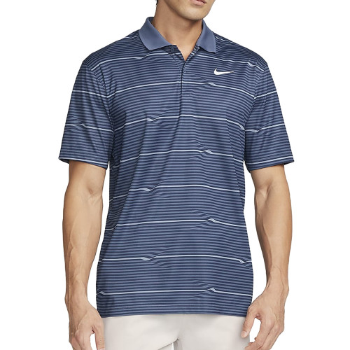 Nike Golf Dri-Fit Victory+ Ripple Polo Shirt  - Midnight Navy/Diffused Blue