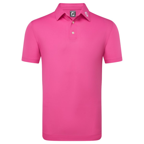 FootJoy Stretch Pique Solid Mens Golf Polo Shirt (Hot Pink)